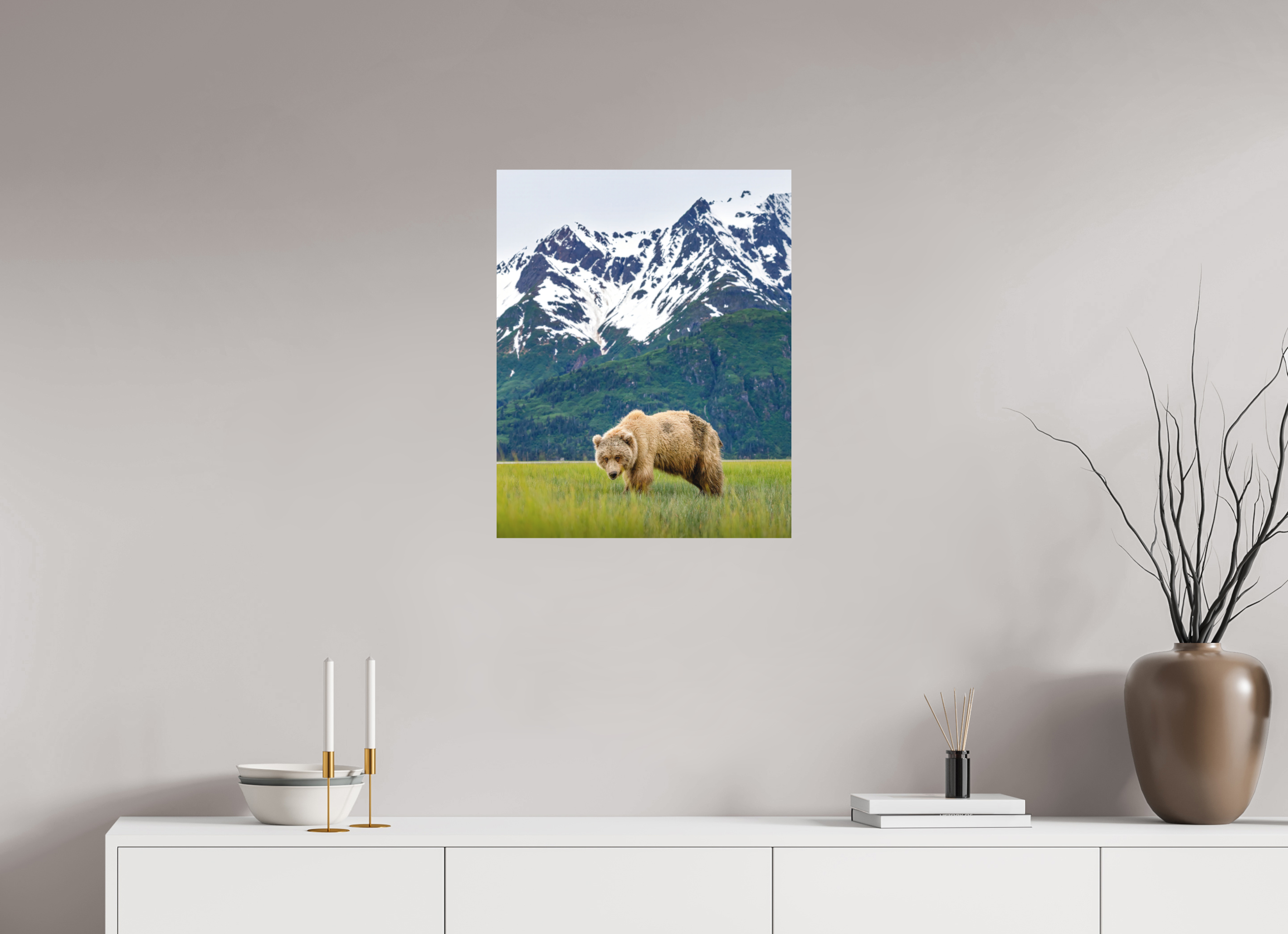 20 x 25″, Matte Photo Print Fuji Crystal DP II Brown Bear Lake Clark Alaska