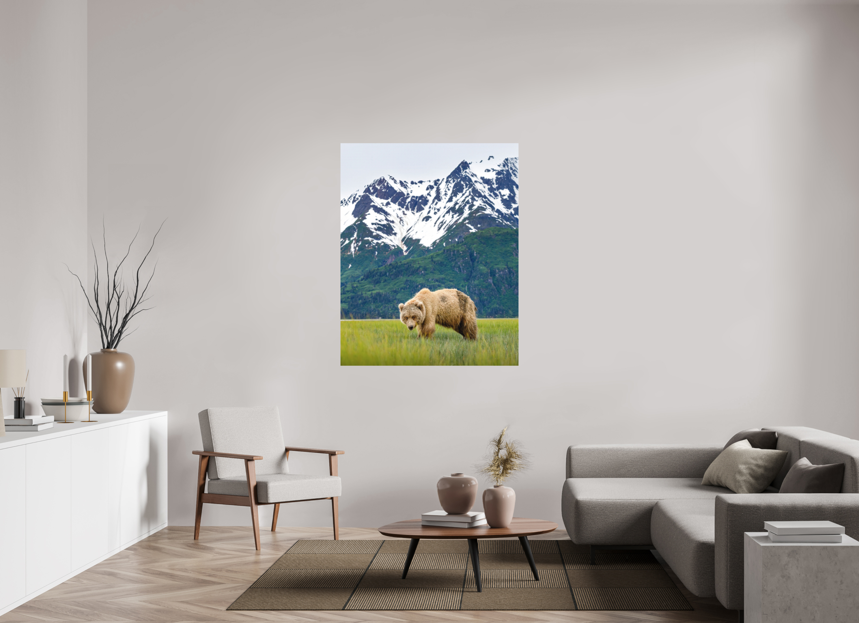 43 x 53.7″, Matte Photo Print Fuji Crystal DP II Brown Bear Lake Clark Alaska