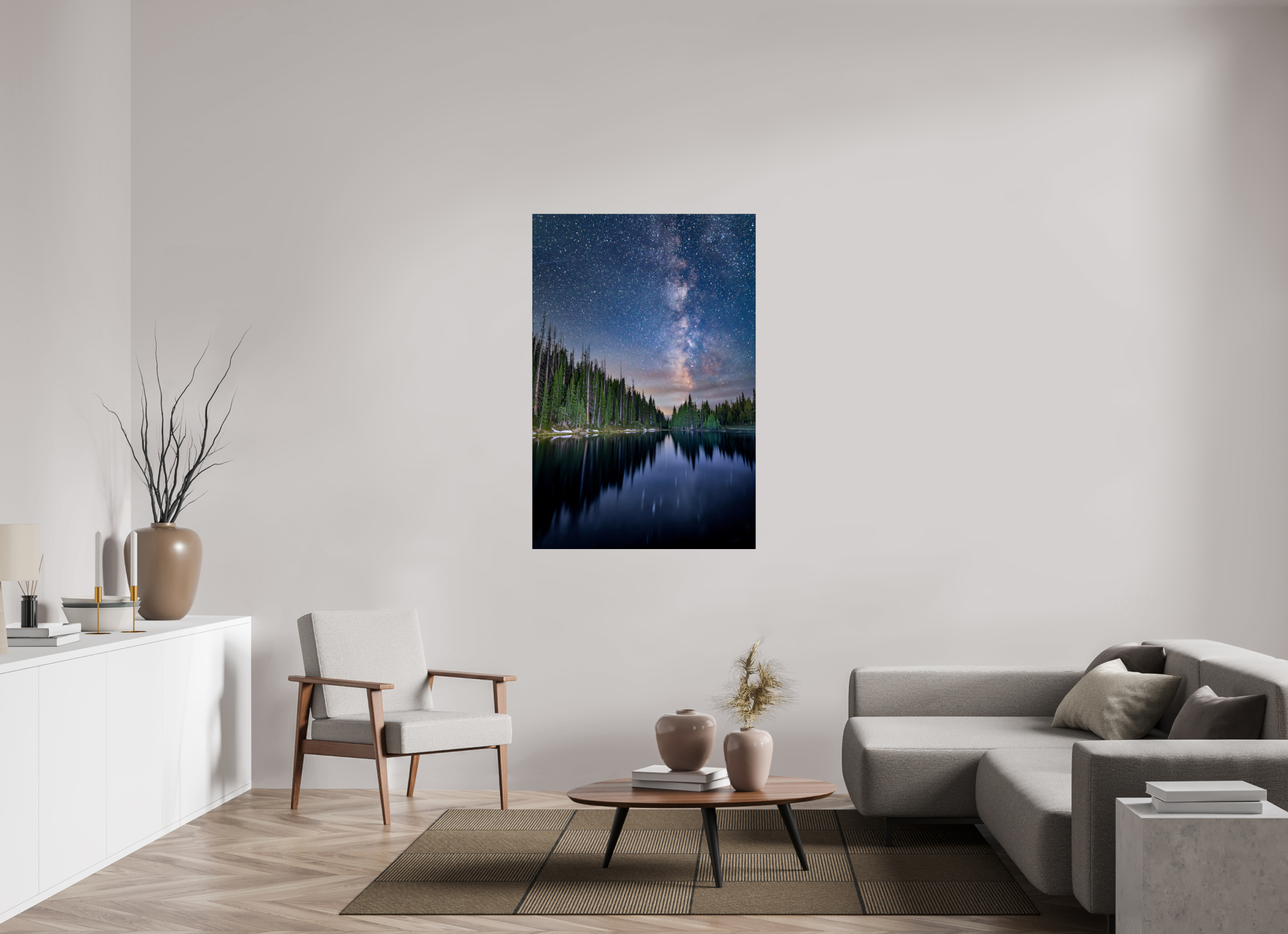 36 x 54″, Photo Print On Fuji Crystal DP II Rocky Mountain National Park Milky Way Reflection