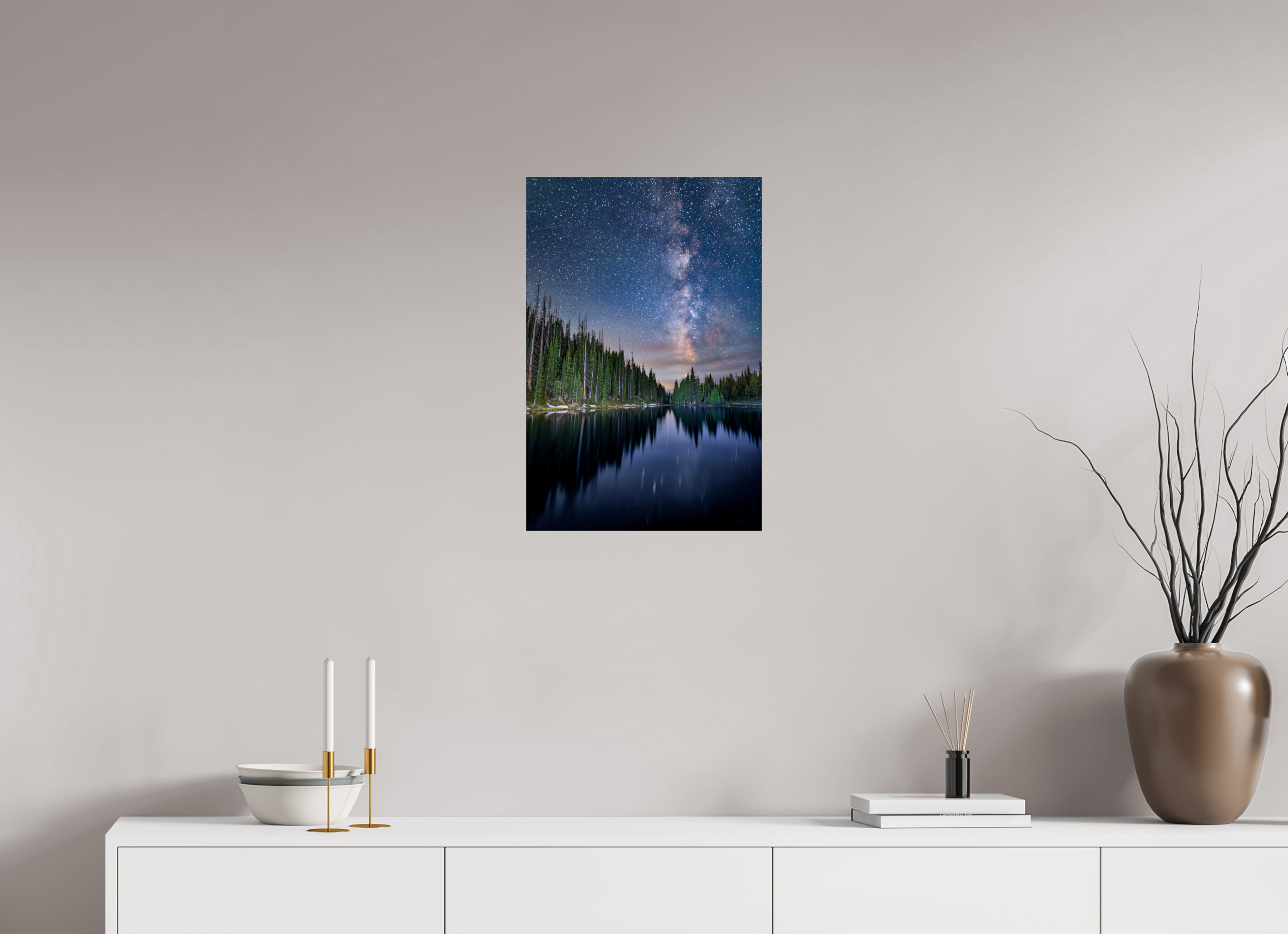 16 x 24″, Photo Print On Fuji Crystal DP II Rocky Mountain National Park Milky Way Reflection